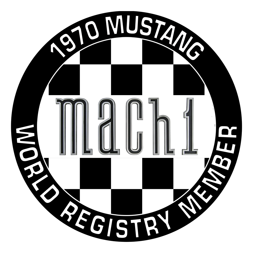 1970 Mustang Mach1 World Registry Logo
