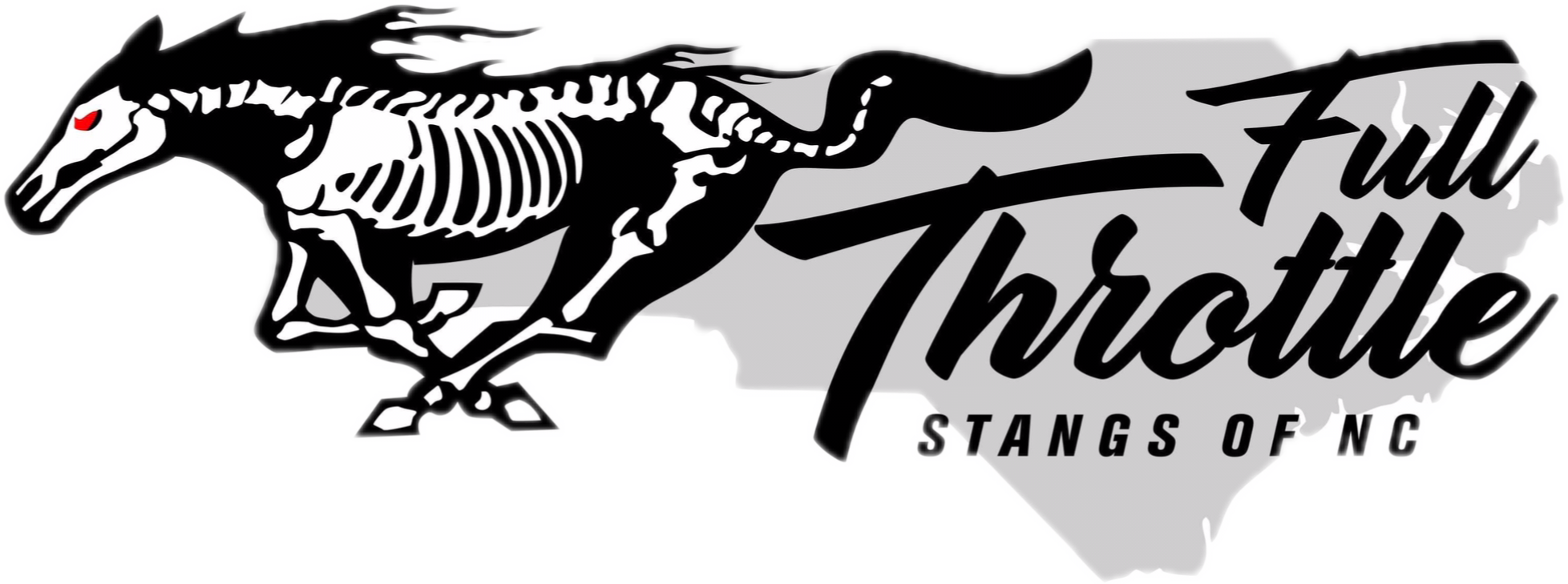 Black logo with skeleton horse for Full Throttle Stangs